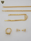 (1-6322) Gold Laminate - 5mm Curb Link Zircon Butterfly Set - BGO