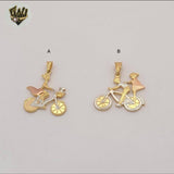(1-2262-5) Gold Laminate Bikes Pendants - BGF