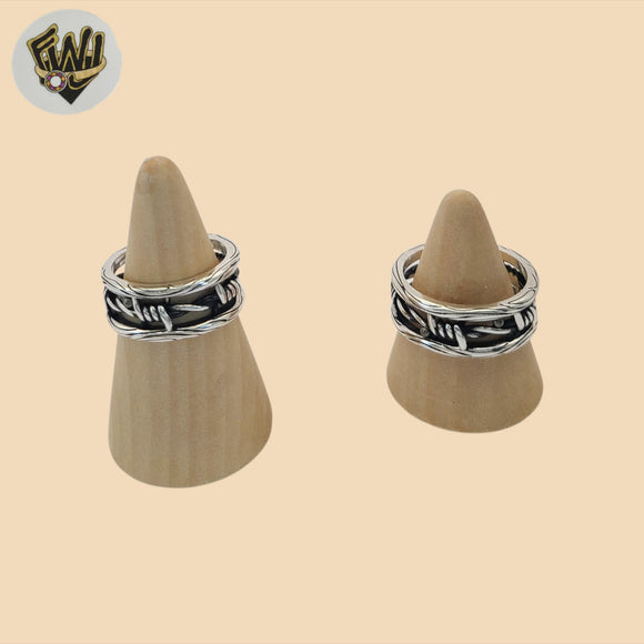 (2-5266-1) 925 Sterling Silver - Oxidized Barbed Wire Ring for Men