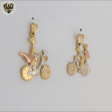(1-2262-5) Gold Laminate Bikes Pendants - BGF