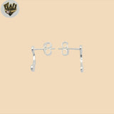 (2-3214-2) 925 Sterling Silver - Curve Stud Earrings.