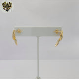 (1-1222-5) Gold Laminate - Dangling Fluted Shell Earrings - BGF