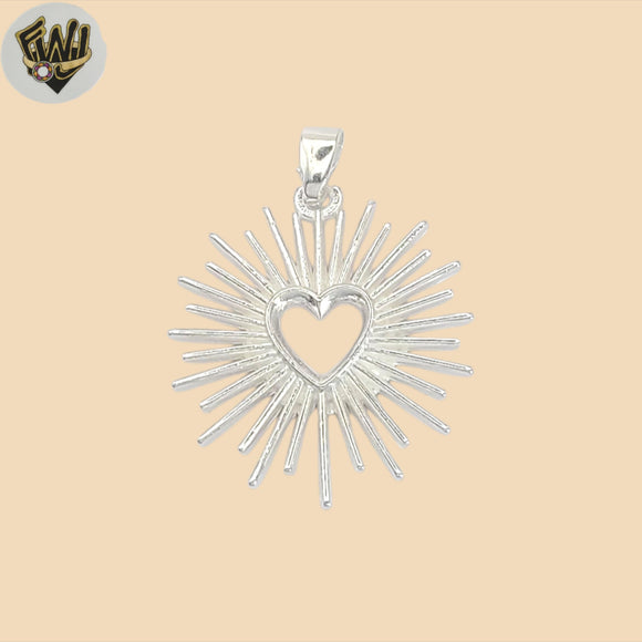 (2-1337) 925 Sterling Silver - Sunshine Heart  Pendant.