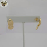 (1-1222-5) Gold Laminate - Dangling Fluted Shell Earrings - BGF