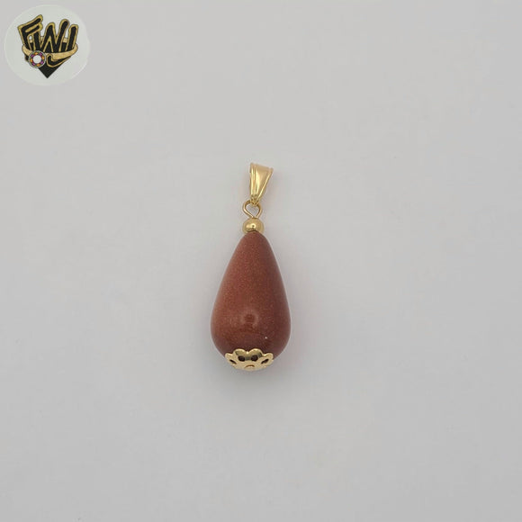 (1-2340-1) Gold Laminate - Aventurine Pendants - BGF