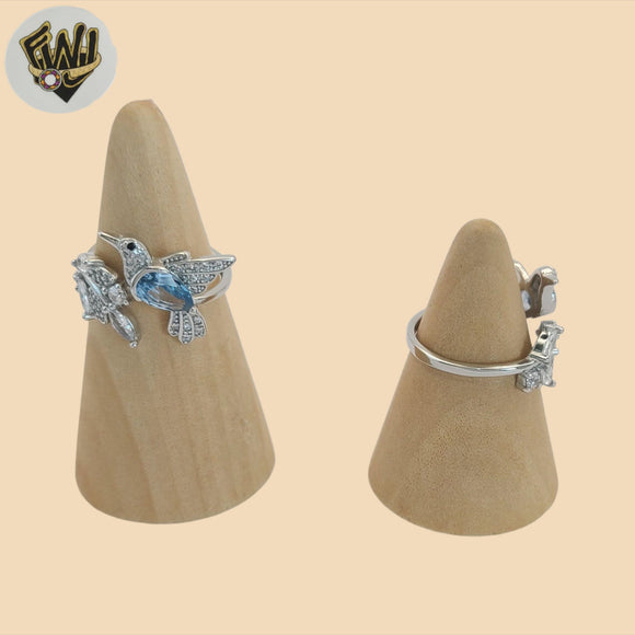 (2-5150) 925 Sterling Silver -  Zircon Hummingbird Ring