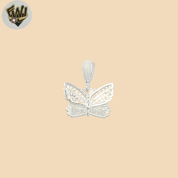 (2-1362) 925 Sterling Silver -Zircon Butterfly Pendant.