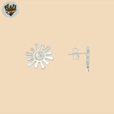 (2-3246) 925 Sterling Silver - Sun Stud Earrings.