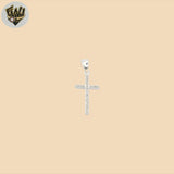 (2-1150) 925 Sterling Silver - Small Zircon Cross Pendant.