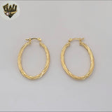 (1-2944-4) Gold Laminate - Oval Twisted Hoops - BGF