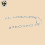 (2-0442) 925 Sterling Silver - 5.5mm Link Heart Bracelet.