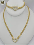 (1-6207) Gold Laminate - Zircon Heart Set - BGO