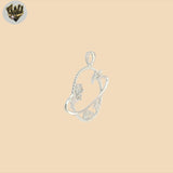 (2-1378) 925 Sterling Silver -Saturn Planet Zircon Stars Pendant.
