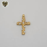 (1-2287-2) Gold Laminate Zircon Cross Pendant - BGF