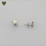 (4-2275-1) Stainless Steel - Crow Stud Earrings.