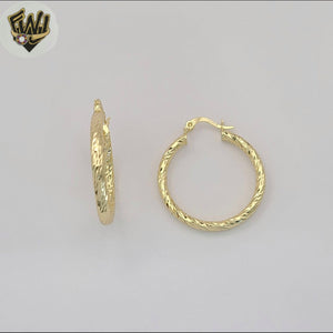 (1-2604) Gold Laminate - Twisted Hoops - BGO