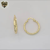 (1-2604) Gold Laminate - Twisted Hoops - BGO