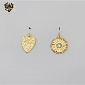 (1-2438) Gold Laminate - Chunky Medal Pendants - BGF