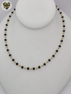 (1-6408) Gold Laminate - Beads and Balls Necklace - BGF
