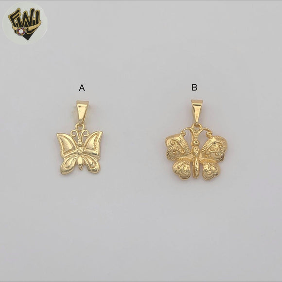 (1-2433) Gold Laminate - Butterflies Pendants - BGF