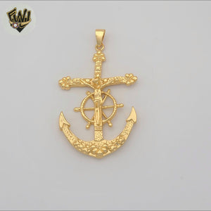 (1-2423) Gold Laminate - Anchor Jesus Christ Pendant - BGO