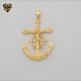 (1-2423) Gold Laminate - Anchor Jesus Christ Pendant - BGO