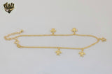 (1-0152) Gold Laminate - 1.8mm Link Turtles Anklet - 10” - BGF