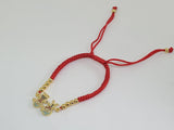 (1-60099) - Gold Plated Red String Bracelet (CZ Stone) - Fantasy World Jewelry