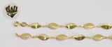 (1-0624) Gold Laminate Bracelet- 3mm Leaf Bracelet -7''-BGO - Fantasy World Jewelry
