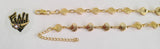 (1-0627) Gold Laminate Bracelet- 8mm Shell Link Bracelet -7''-BGF - Fantasy World Jewelry