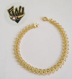 (1-0636) Gold Laminate Bracelet-6.5mm Alternative Link Bracelet -7''-BGO - Fantasy World Jewelry