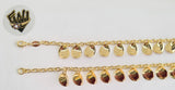 (1-0637) Gold Laminate Bracelet-3mm Rolo Bracelet w/Charms -7"-BGO - Fantasy World Jewelry