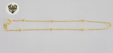 (1-0059-1) Gold Laminate - 1.5mm Beads Anklet - 10" - BGF - Fantasy World Jewelry