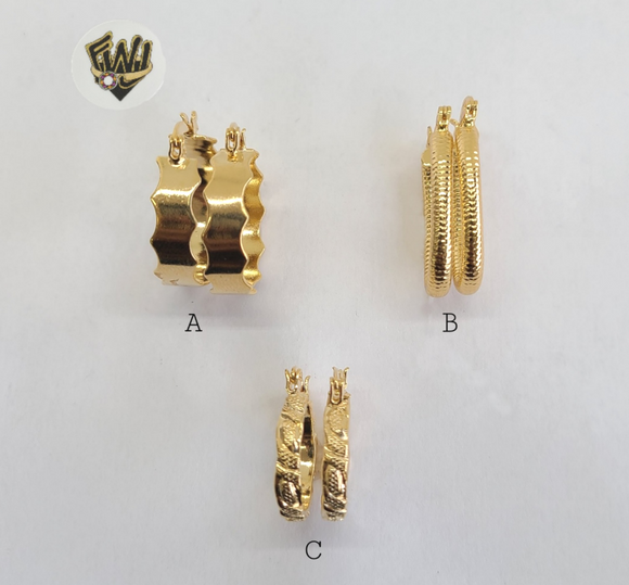 (1-2599) Gold Laminate Hoops - BGO - Fantasy World Jewelry