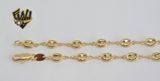 (1-0049) Gold Laminate- 5.5mm Puff Marine Anklet - 9.5" - BGF - Fantasy World Jewelry