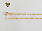 (1-0001) Gold Laminate - 2mm Alternative Figaro Anklet - 10" - BGF - Fantasy World Jewelry