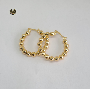 (1-2902) Gold Laminate- Balls Hoops Earrings - BGF - Fantasy World Jewelry