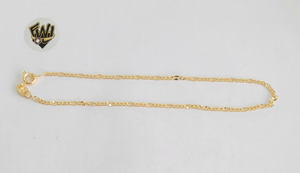 (1-0001) Gold Laminate - 2mm Alternative Figaro Anklet - 10" - BGF - Fantasy World Jewelry