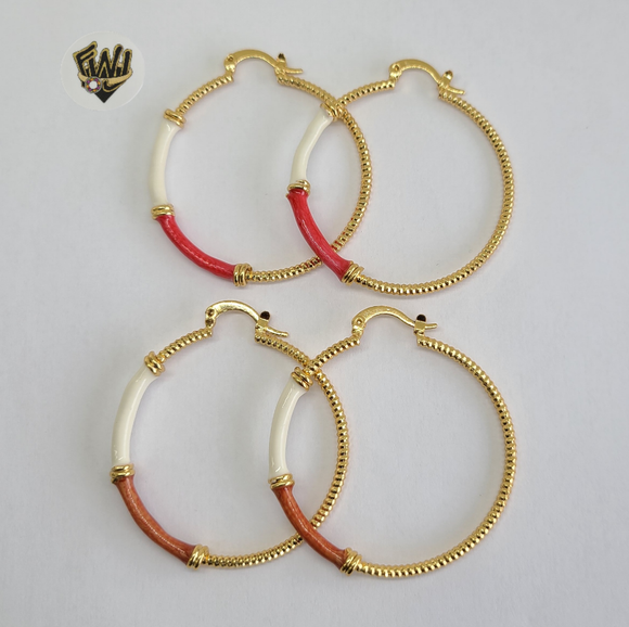 (1-2734) Gold Laminate - Colorful Hoops - BGO - Fantasy World Jewelry
