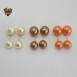 (1-1007) Gold Laminate - Double Earrings - BGO - Fantasy World Jewelry