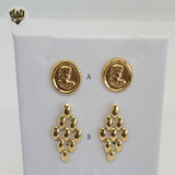 (1-1102) Gold Laminate Earrings - BGF - Fantasy World Jewelry