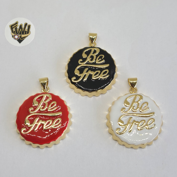 (1-2491) Gold Laminate - Bottle Cap Style Pendants - BGO - Fantasy World Jewelry