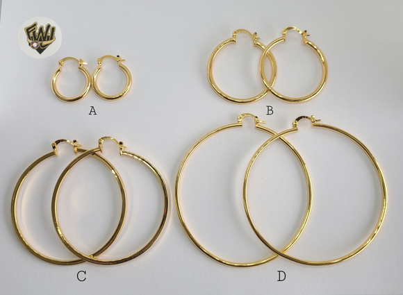(1-2821) Gold Laminate - Plain Hoops - BGO - Fantasy World Jewelry