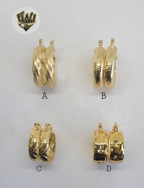 (1-2610 D-G) Gold Laminate Hoops- BGO - Fantasy World Jewelry