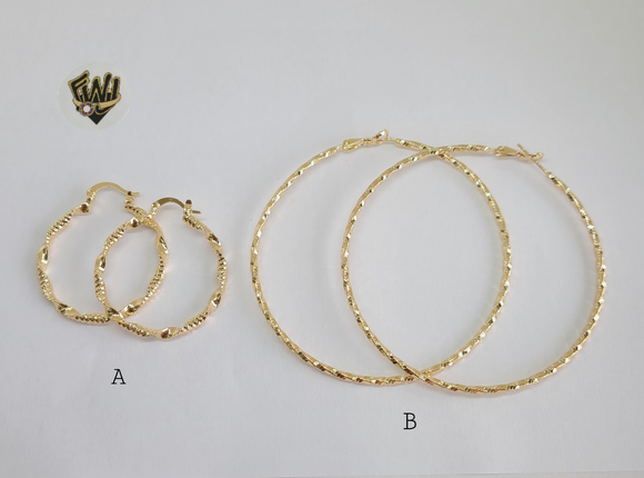 (1-2705-1 A) Gold Laminate Hoops - BGO - Fantasy World Jewelry