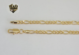 (1-0007) Gold Laminate - 4mm Figaro Anklet -10"- BGF - Fantasy World Jewelry
