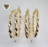 (1-2758-1) Gold Laminate Hoops - BGO - Fantasy World Jewelry