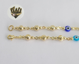 (1-0137) Gold Laminate - 5.5mm Balls and Eyes Anklets - 10" - BGO - Fantasy World Jewelry