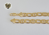 (1-60035) Gold Laminate - 8mm Flat Marine Men Bracelet - 8" - BGF - Fantasy World Jewelry