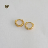 (1-2509-A) Gold Laminate - Hoops with Design - BGO - Fantasy World Jewelry